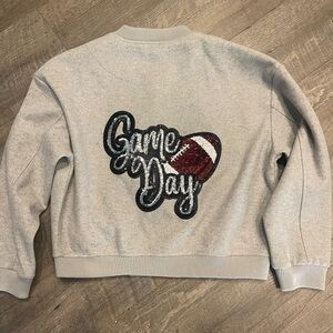 Gray Game Day Sweatshirt with Football Design